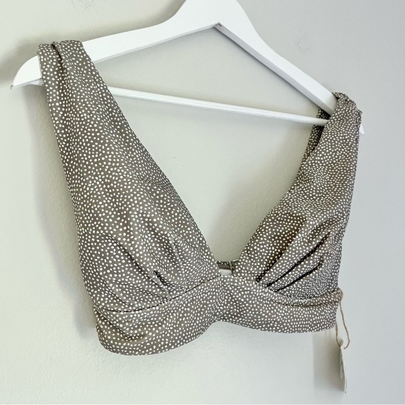 NWT Byron Bay Women's Ellie Bralette‎ Bikini Top in Taupe Polka Dot Size 6 - Picture 6 of 12
